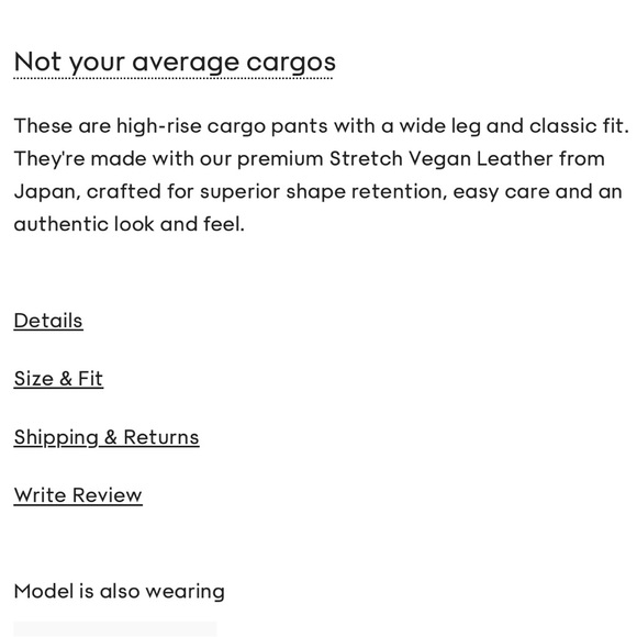 NWOT Aritzia - Wilfred Black premium faux leather New Bridger Cargo Pants - Picture 10 of 12